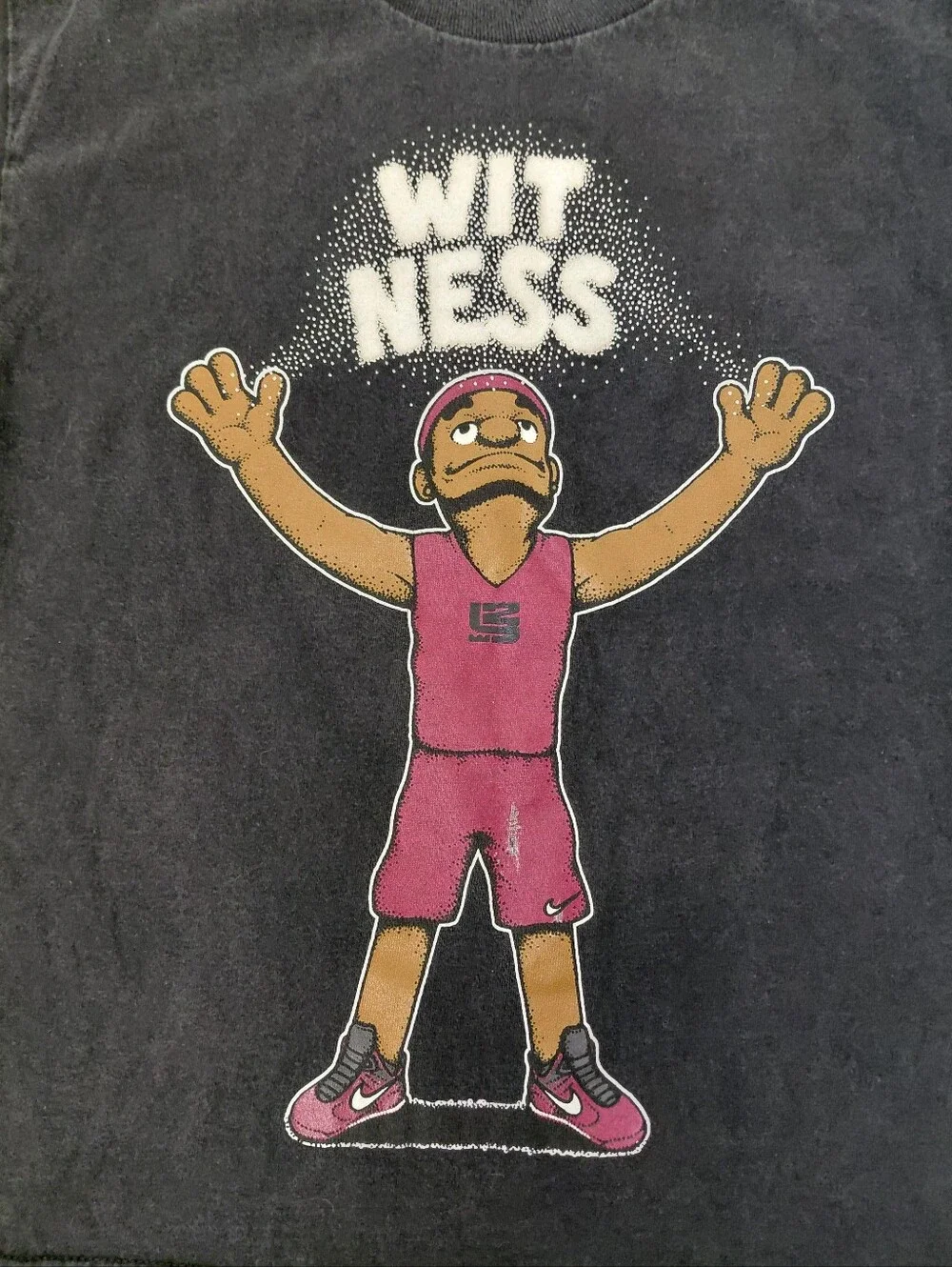 Youth Nike Lebron James Witness Basketball NBA Sports Black T Shirt Sz Medium